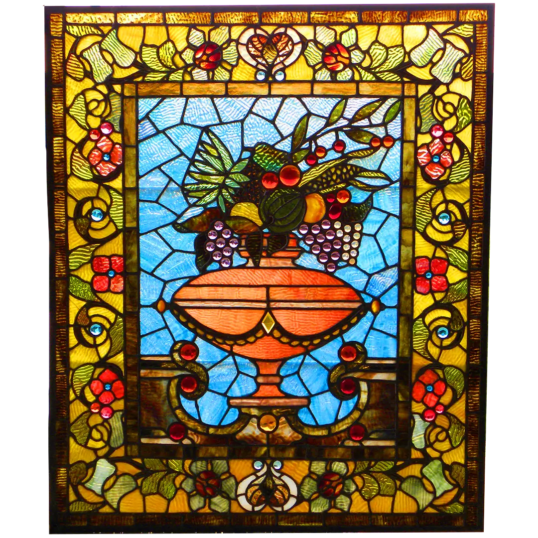 stained glass window fruit bowl